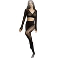 thumbnail image 2 of KILLER LEGS Women's Fishnet Pantyhose, Vertical Floral / Black, One Size, 1 Piece, 2 of 2