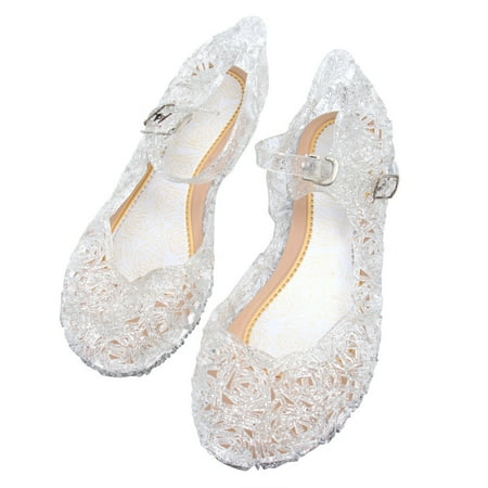 1 Pair of Baby Girl Sandals Little Girl High Heel Jelly Sandals Summer Shoes Size 27 (White)