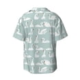 thumbnail image 5 of Lafuoo White Swan Pattern Men's Cuban Collar Short Sleeve Shirt, Button-Down Resort Beach Pocket Shirt-Medium, 5 of 6