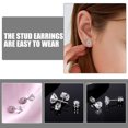 thumbnail image 2 of GAXIRE 1 par de pendientes unisex pequeños para mujer, con diamantes de imitación, joyería, 2 of 7