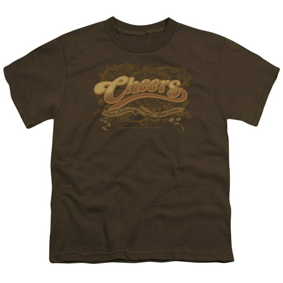 Cheers Scrolled Logo Youth 18/1 T-Shirt Coffee