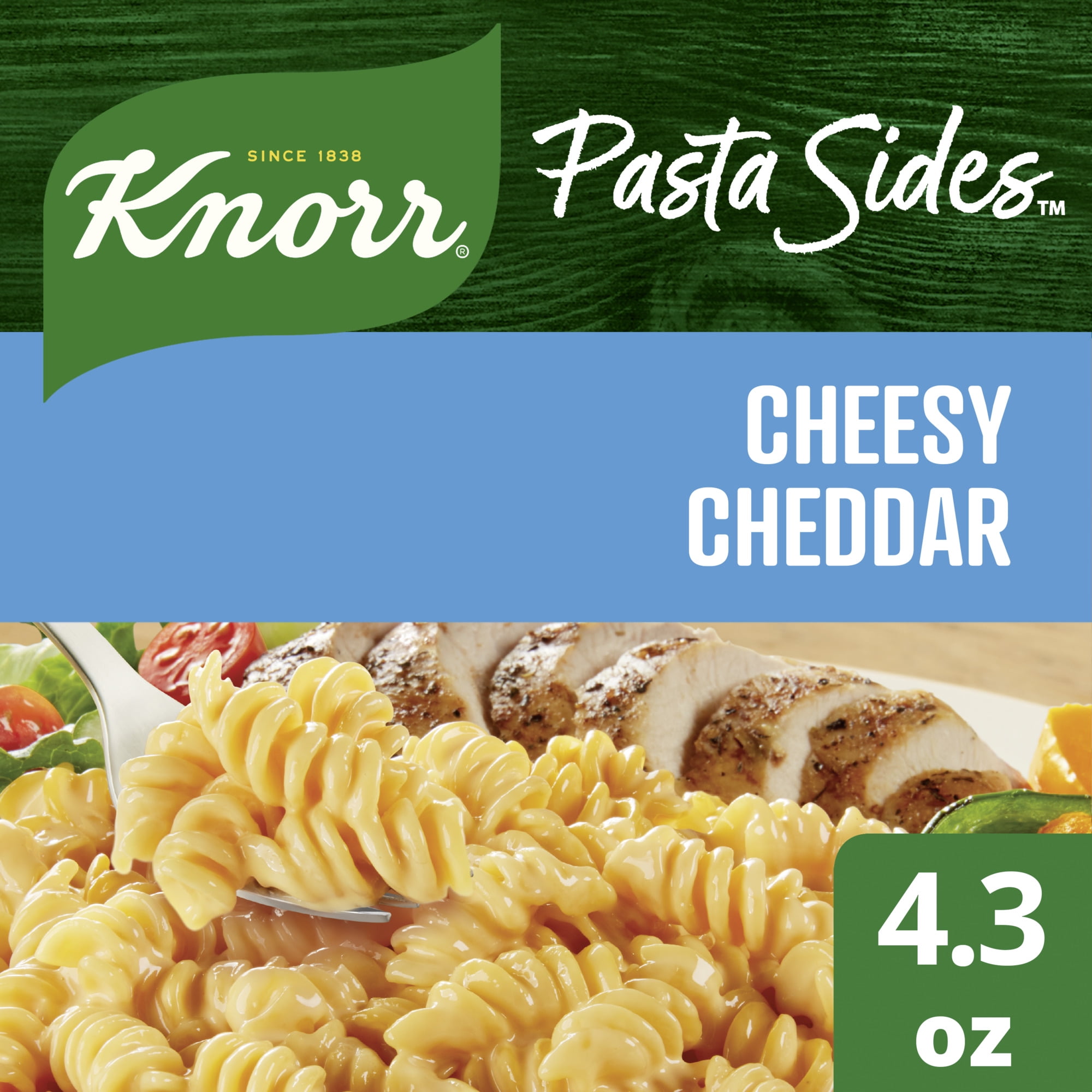 Knorr Pasta Sides Cheesy Cheddar Rotini, Cooks in 10 Minutes, No Artificial Flavors, No Preservatives, No Added MSG 4.3 oz