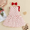 thumbnail image 4 of Youmylove Dresses For Girls Toddler Girls Sleeveless Valentine'S Day Hearts Printed Ruffles Princess Dress Headbands Set, 4 of 7