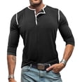 thumbnail image 2 of pstuiky manga larga para hombre, Cárdigan informal de color liso con botones para hombre, manga larga y cuello redondo camisetas de hombre xxl, 2 of 7