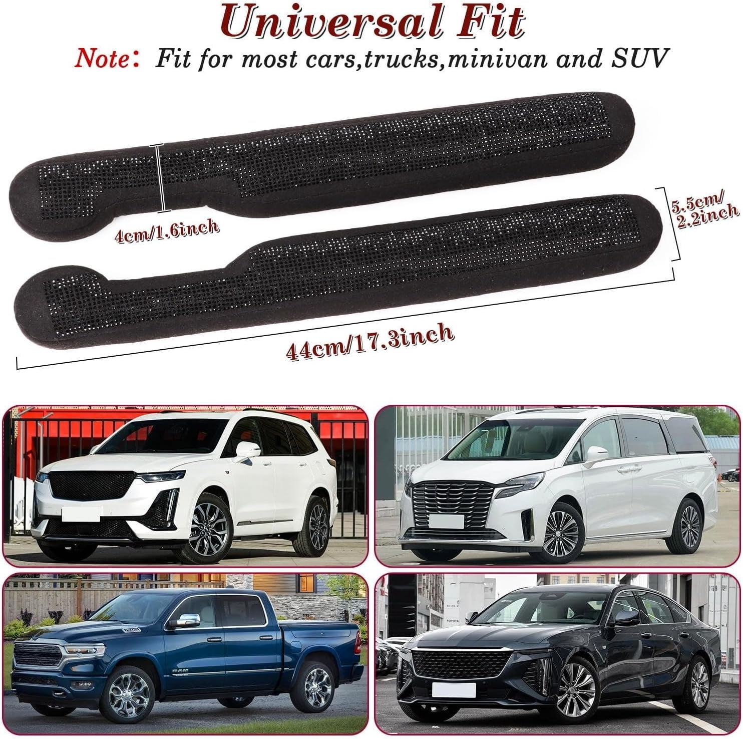chasenew Bling Car Seat Gap Filler Universal Fit for Car SUV Truck, Set of 2 Handmade Crystal Diamond Rhinestone Seat Gap Blocker Bling Car Accessories for Women(Silver)