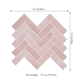 thumbnail image 2 of HOMEART Herringbone Peel and Stick Backsplash, 10-Sheet Self Adhesive 3D Stick on Wall Tiles for Kitchen Bathroom (Pink), 2 of 6