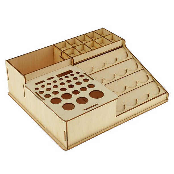 Naiovety Wooden Epoxy Tools Storage Holder Paint Model Bottles Organizer Rack Almacenamiento y organización del hogar 225x266x67mm