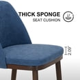thumbnail image 4 of EOP Modern Upholstered Dining Chairs Set of 4, Wooden Dining Side Chairs with Curved Backrest, Armless Kitchen Chairs for Dining Room & Restaurant, Blue, 4 of 6