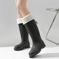 thumbnail image 2 of IUJSOY Knee High Rain Boots Women Fashion Plush Waterproof Chelsea Boot Outdoor Mud Garden Shoes, 2 of 5