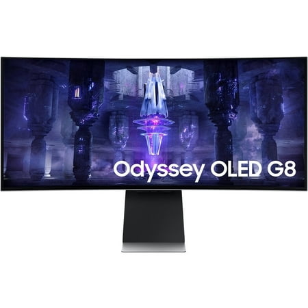 Samsung Odyssey OLED G8 34" UW-QHD (3440x1440) 175Hz 1ms Curved OLED FreeSync Monitor, Silver (Used - Good)