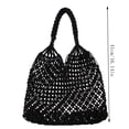 thumbnail image 2 of OCCOA Handmade Woven Beach Hollow Casual Handbag Large Capacity, Woven Tote Shoulder Bag for Summer Vacation, Boho Beach Accessory, Black, 2 of 7