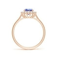 thumbnail image 2 of ANGARA Natural 1.25 ct Tanzanite Engagement Ring with Floral Diamond Halo in 14K Rose Gold for Women (Size-8x6mm) | December Birthstone, Anniversary, Jewelry Gift for Women | Natural Tanzanite Ring, 2 of 8