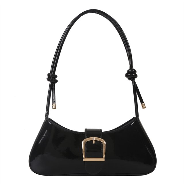 Bolso de hombro para mujer Bolsos Moda Brillante PU Sólido Bolsos para axilas (Negro) Ehuebsd Para Estrenar