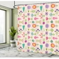 thumbnail image 5 of Ambesonne Floral Shower Curtain, Flat Design Colorful Flowers, 69"Wx75"L, Pale Peach and Multicolor, 5 of 5