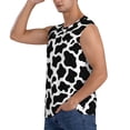 thumbnail image 3 of Balery Cow Print Black White Men's Sleeveless Muscle Shirts Workout Tank Top, Moisture Wicking, Odor Protection-Small, 3 of 8