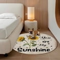thumbnail image 2 of Vintage Sunflower Round Rugs for Living Room 4ft You Are My Sunshine Distressed Farmhouse Non Slip Circle Rug Washable Low-Profile Indoor Carpet for Bedroom, Dining Room, Bathroom, 2 of 9