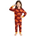 thumbnail image 4 of Miaoju Pumpkin Pajamas Set Jack O Lantern Print Long Sleeve Two Piece Top And Pants Ultra Soft Cozy Sleepwear Loungewear Holiday Gift Nightwear, 4 of 6