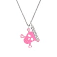 thumbnail image 2 of Delight Jewelry Acrylic Large Pink Skull Silvertone Sisters Best Friends Forever Bar Charm Necklace, 23", 2 of 4