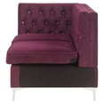 thumbnail image 3 of Acme Furniture Contemporary Velvet Nailhead Trim L Shaped Sectional Sofa Set Burgundy, 3 of 9