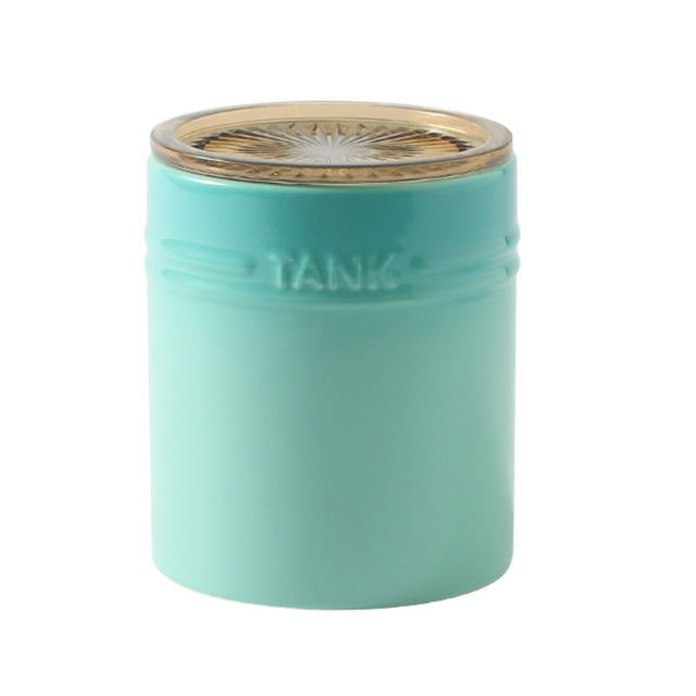 Qeeadeea/French Gradient Flour And Sugar Containers Ceramic, Sugar Bowl With Lid Airtight, Ceramic Coffee Canister, Kitchen Decoration Storage-green-400ml/14oz