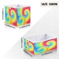 thumbnail image 2 of Foldable Fabric Storage Bin Home Cubes Clothing Organizer Bins Large Collapsible Box Basket for Home Organizer Tie-dyed Colorful Spiral Pattern, 2 of 7