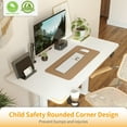 thumbnail image 3 of CubiCubi Electric Standing Desk, 44 inches Height Adjustable Table, Ergonomic Home Office Furniture with Splice Board, White, 3 of 7