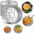 thumbnail image 4 of Wholesale: 7 Inch Round Aluminum Foil Pan Without Lids Disposable Take Out Food Containers, Steam Table Hot, Roasting, Baking and Gas Oven Safe: 500CT, 4 of 5