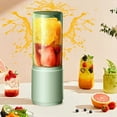 thumbnail image 5 of Hgallory Household Mini Juicer 4 Blades, Summer Supplies Portable Blender Bottle for Kitchen, Handheld Personal Blenders for Smoothies, Shakes and Juice, 400ml, USB Rechargeable, 1PC, Green, 5 of 6
