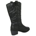 thumbnail image 3 of Women Cowgirl Cowboy Stitched Mid Calf Forever Boots Pointy Toe Western All Black 7.5, 3 of 4