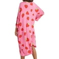 thumbnail image 2 of Plus Size Nightgowns: Syphorium Womens Nightgowns Plus Size Loose Casual Dropped Shoulders Dress Oversized Print Womens Loungewear with Pocket, One Size, 2 of 4
