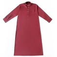 thumbnail image 4 of Men Muslim Islamic Plain Long Robe Dishdasha Kaftan Dressing Evening Gown ThobeL, 4 of 5