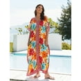 thumbnail image 3 of EDOLYNSA Women's Kaftan Dress Caftan Loungewear Plus Size Bathing Suit Cover-ups V neck Beach Printed Maxi Dresses Long Tops, 3 of 8