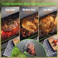 thumbnail image 5 of Vebreda 44" Charcoal Grill with Offset Smoker, BBQ Barrel Grill with Side Firebox for Outdoor Backyard Patio Cooking, Black, 5 of 9