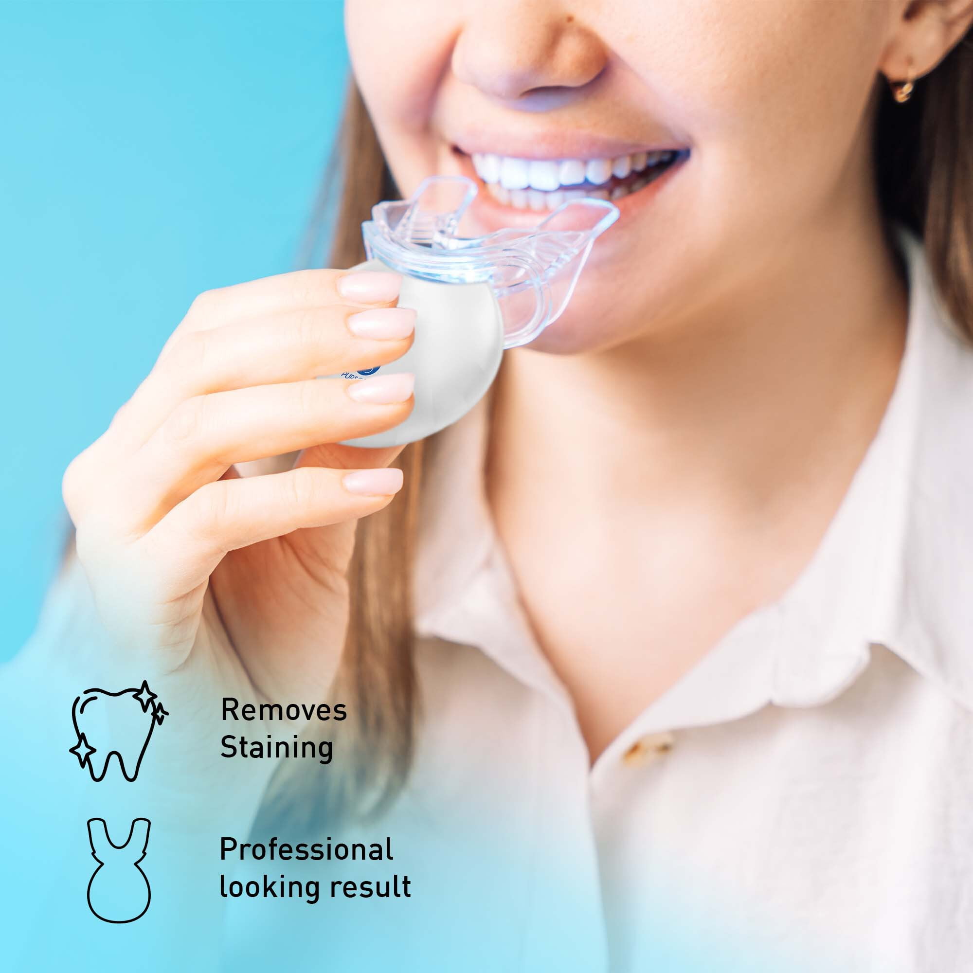 LED Teeth Whitening Kit with Light Accelerator, Enamel-Safe Whitening Gel, At-Home Dental Whitening System, Removes Coffee, Wine, Tea & Smoking Stains