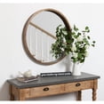 thumbnail image 3 of Kate and Laurel Hutton Round Decorative Wooden Frame Wall Mirror, 30 Inch Diameter, Natural Rustic, Modern Circle Bathroom Mirror for Over Sink with Thick Frame Profile, 3 of 8