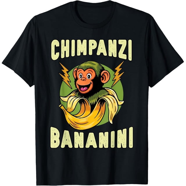 Funny Monkey Chimpanzini Bananini Italiano Brainrot Meme Camiseta