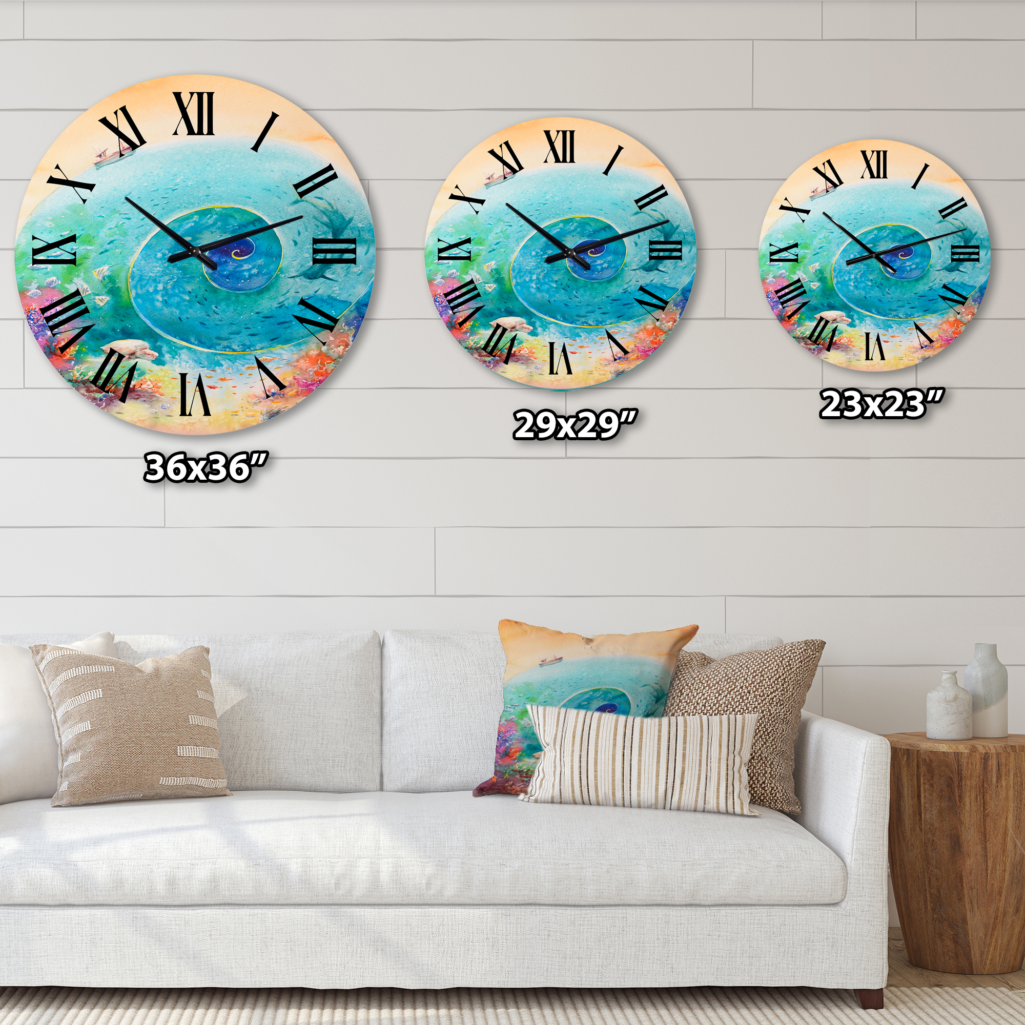 Designart 1" Quartz Coastal Wall Clock