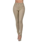 MRULIC pants for women Fashion Womens High Waisted-Rise Stretc Skinny Jeans For Women Pant Khaki   L