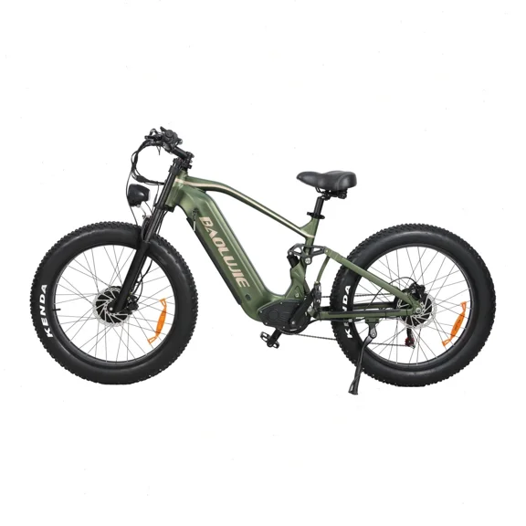 BAOLUJIE P2 Electric Bike,Dual Motor,52V 23Ah Removable Battery,Max Speed 36 Mph,Up to 90 Miles,26*4.0" Fat Tire,Adjustive Suspension Fork,Integrated Display-Features,Green