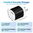thumbnail image 2 of USB Charger Block,FiveBox 1A USB Wall Charger Block with 1pc Nylon Android Type C Charger Cable USB C Charging Cable 10ft USB Brick Phone Charger Adapter USB Plug Fast Charging Block,Black, 2 of 8