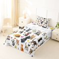 thumbnail image 5 of jejeloiu Watercolor Cat Floral Twin Sheet Sets Kids,Wildflower Kitten Pattern Bedding,3-Piece, 5 of 6