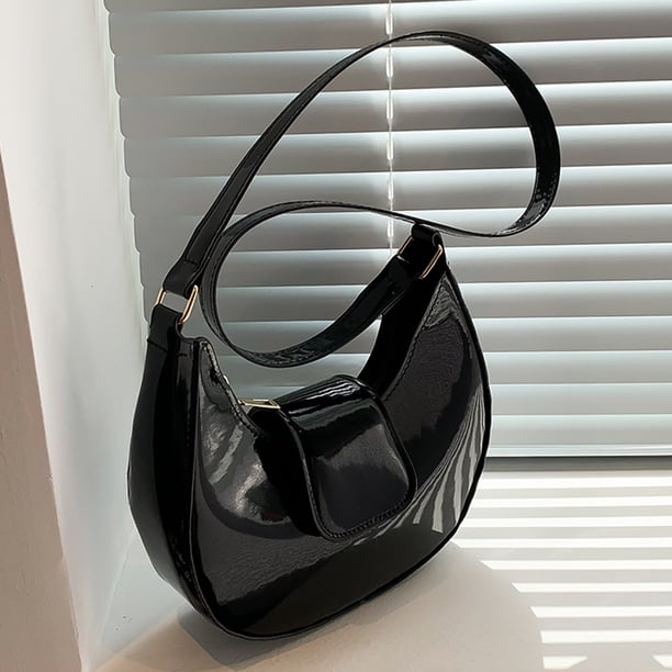 Bolso bandolera de moda para mujer Bolso de media luna simple para regalo de cumpleaños (negro) Sywqhk Para Estrenar