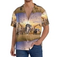 thumbnail image 3 of Xecao offers the Vintage Wildlife Protection for Men's Casual Short-sleeved Shirt, a button-up collared shirt with a pocket, perfect for beach vacations and yacht travel in the Large size., 3 of 7