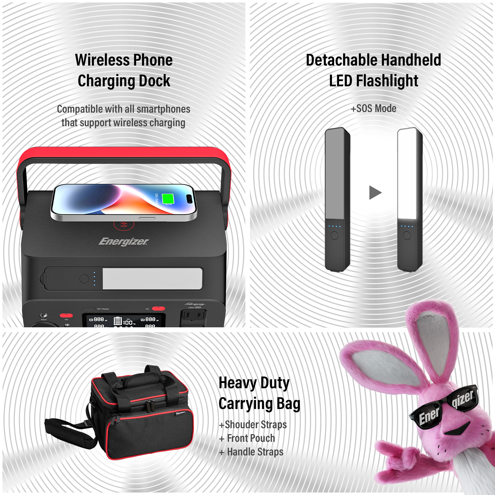 Energizer 300W Continuous / 600W Peak Portable Power Station