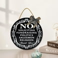 thumbnail image 2 of Eveokoki 12" No Soliciting 01 Round Wooden Door Hanger,Nursery,Front Door,Door Knob Decor,Living Room Sign, Wall Decor, Hanging Wood Sign, Bedroom Decor, Romantic Decor Sign, 2 of 5