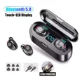thumbnail image 3 of Auriculares in-ear inalámbricos F9 negro con luz LED, 3 of 8