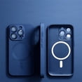 thumbnail image 3 of Fundas magnéticas MagSafe de lujo con película de lente para iPhone 15, 14, 13, 12, 11 Pro Max Plus, funda mate, accesorios de cubierta a prueba de golpes, 3 of 5