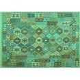 thumbnail image 1 of Ahgly Company Machine Washable Indoor Rectangle Southwestern Turquoise Blue Country Area Rugs, 2' x 5', 1 of 4