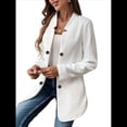 thumbnail image 3 of Blazer de Mujer con Cuello Alto, Informal, de Larga, Cruzado, Elegante, para Oficina y Negocios XXL, 3 of 8