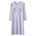 thumbnail image 4 of WUANDIXFA Fall Maternity Robe de Maternité Pyjama d'Allaitement Coton Manches Longues Ouverture devant Robe Vêtements de Maison Pyjama Prénatal Post-Partum Violet,m, 4 of 4